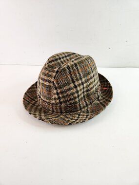 Christy's Durham London Line Plaid English Wool Trilby / Fedora Hat Size 7 1/4